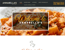 Tablet Screenshot of annabellarestaurant.com